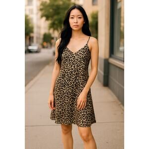 New Sam Edelman Women's Animal Print Slip Dress Size 4
